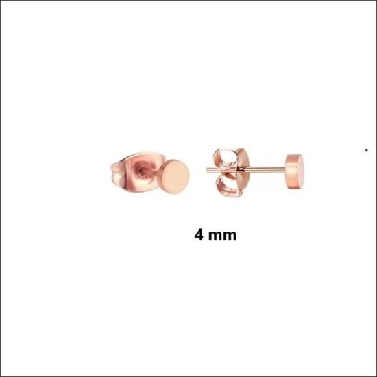 Aramat jewels ® - Oorbellen 4mm rosékleurig zweerknopjes rond chirurgisch staal