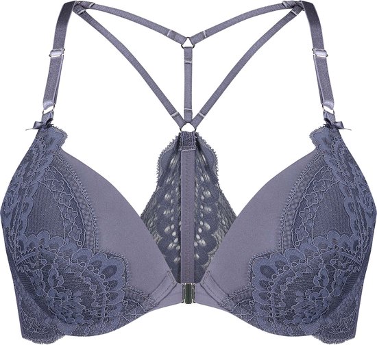 Hunkemöller Dames Lingerie Voorgevormde push-up beugel bh Philomena Rebecca Mir - Blauw - maat E75