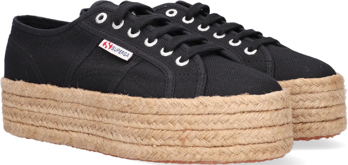 Superga zwart cheap platform