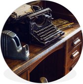 Wall Circle - Wall Circle Indoor - Machine à écrire - Vintage - Antique - ⌀ 60 cm - Décoration murale - Peintures ronds