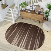 Tapiso Sari Vloerkleed Bruin Ovaal Modern Woonkamer Slaapkamer Tapijt Maat- 160x220