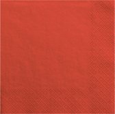 60x Papieren tafel servetten rood 33 x 33 cm - Rode wegwerp servetten diner/lunch