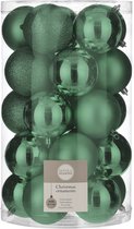 House of Seasons Kerstballen Set Onbreekbaar - 25 Stuks - Ø8 cm - Groen