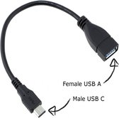 OTG Host kabel Male USB C naar normaal Female USB A 2.0/3.0, adapter / verloop-stekker, voor o.a. MacBook 12 etc