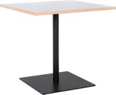Alterego Witte vierkante tafel 'FUSION SQUARE' met zwart frame - 80x80 cm