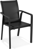 Alterego Chaise de jardin avec accoudoirs 'CINDY' en matière plastique noire empilable