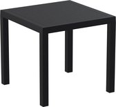 Alterego Zwarte design terrastafel 'CANTINA' uit kunststof - 80x80 cm