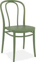 Alterego Stapelbare stoel 'JAMAR' van groene kunststof voor binnen/buiten