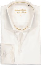 Ledub Tailored Fit overhemd mouwlengte 7 - beige - Strijkvrij - Boordmaat: 44