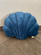 SIIDDS Sierkussen shell velvet petroleum - Sierkussen - kussen - velvetstof - velours - shell - schelpvorm - petroleum - blauw - accessoire - woondecoratie - babykamer - kinderkame