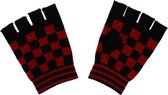 Zac's Alter Ego Vingerloze handschoenen Checkered Short Winter Zwart/Rood