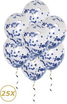 Ballons à l'hélium bleu Confettis sexe Reveal décoration de Fête de naissance Ballon Décoration en Papier Blauw - 25 pièces