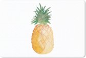 Bureau onderlegger - Muismat - Bureau mat - Ananas - Fruit - Wit - 60x40 cm