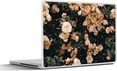 Laptop sticker - 10.1 inch - Rozenstruik - Bloemen - Bladeren - 25x18cm - Laptopstickers - Laptop skin - Cover