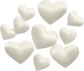 decoratieset Harten 10-20 mm satijn cr√®me 70 stuks