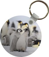 Sleutelhanger - Pinguïn - Sneeuw - Baby - Plastic - Rond - Uitdeelcadeautjes
