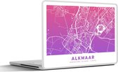 Laptop sticker - 10.1 inch - Stadskaart - Alkmaar - Paars - Roze - 25x18cm - Laptopstickers - Laptop skin - Cover
