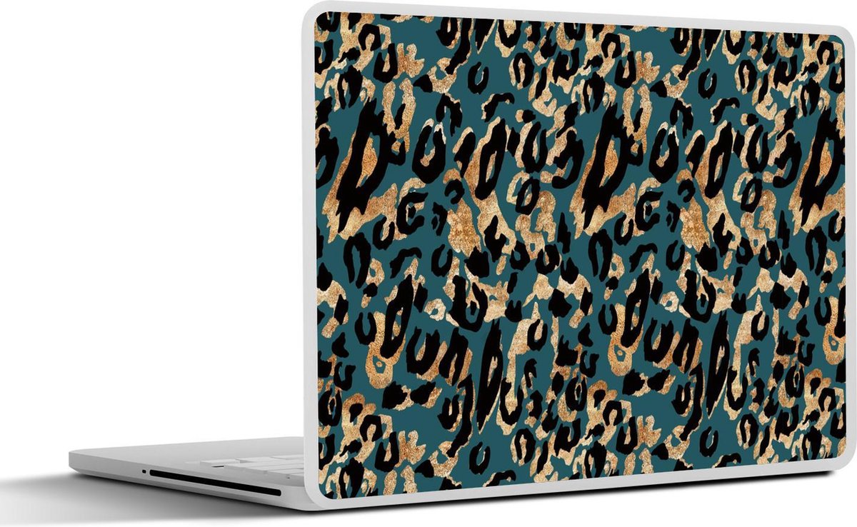 Laptop sticker - 10.1 inch - Panter - Dierenprint - Bruin - 25x18cm - Laptopstickers - Laptop skin - Cover