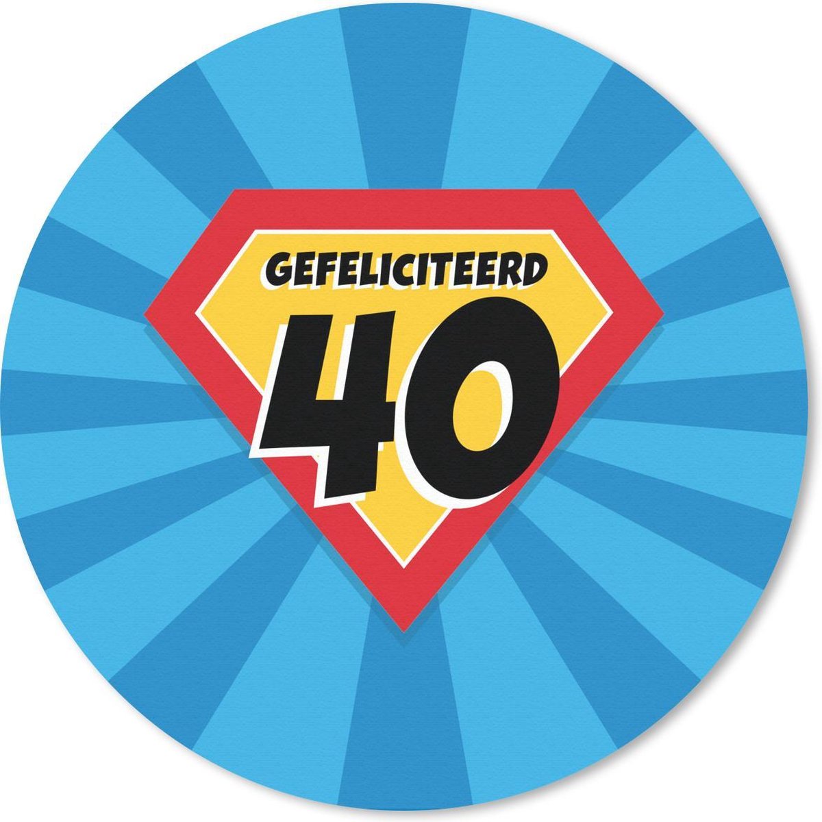 Muismat rond 40x40 cm - Mousepad 40 jaar verjaardag - Cadeau - Cape - Ronde muismatten