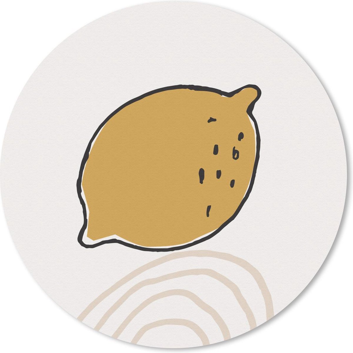 Muismat rond 30x30 cm - Mousepad Zomer - Citroen - Geel - Ronde muismatten