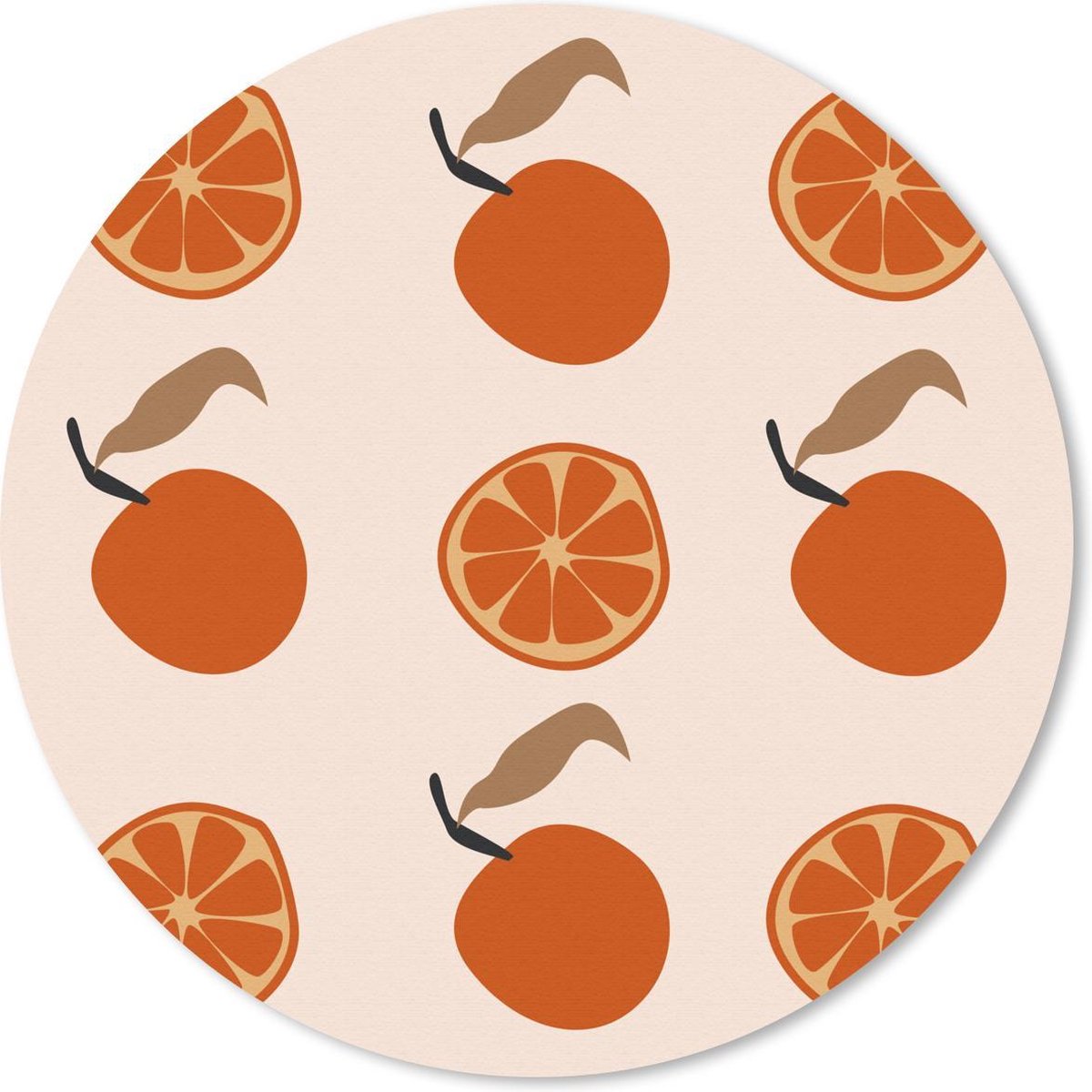 Muismat rond 40x40 cm - Mousepad Zomer - Tomaten - Pastel - Ronde muismatten