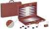 Afbeelding van het spelletje backgammon 50,5 x 31 cm hout rood 35-delig