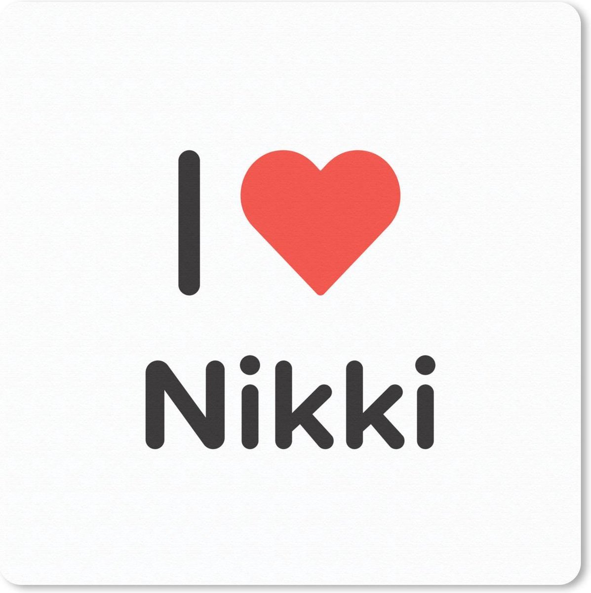 Muismat 30x30 cm - Mousepad I love - Nikki - Meisje - Muismatten