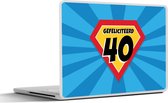 Laptop sticker - 15.6 inch - Verjaardag - 40 jaar - Cadeau - 36x27,5cm - Laptopstickers - Laptop skin - Cover