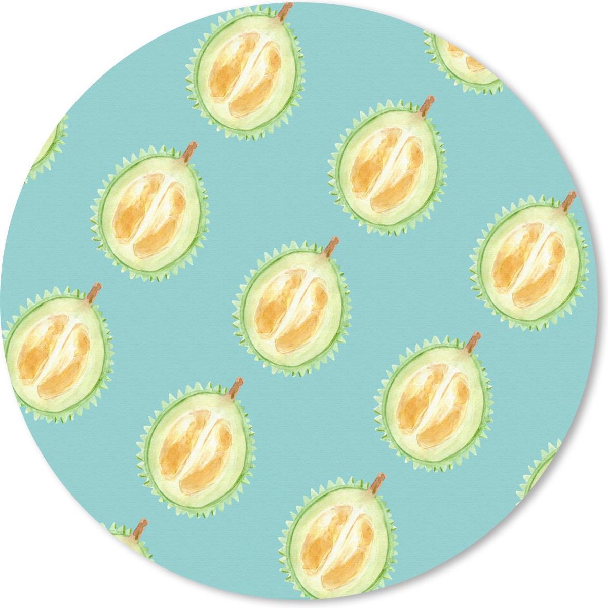 Muismat rond 40x40 cm - Mousepad Citrus - Fruit - Blauw - Ronde muismatten