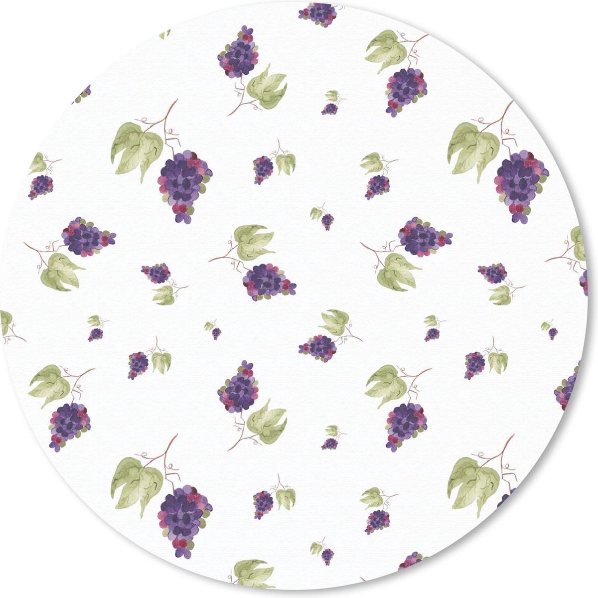 Muismat rond 40x40 cm - Mousepad Druiven - Blauw - Patronen - Ronde muismatten
