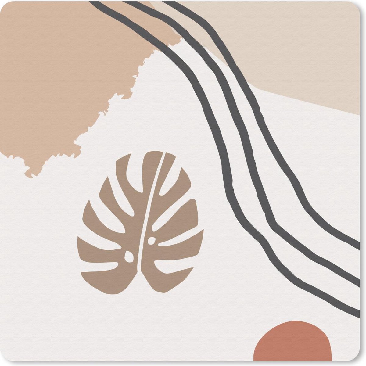Muismat 30x30 cm - Mousepad Zomer - Abstract - Blad - Muismatten