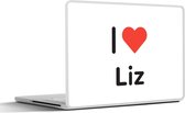 Laptop sticker - 15.6 inch - I love - Liz - Meisje - 36x27,5cm - Laptopstickers - Laptop skin - Cover
