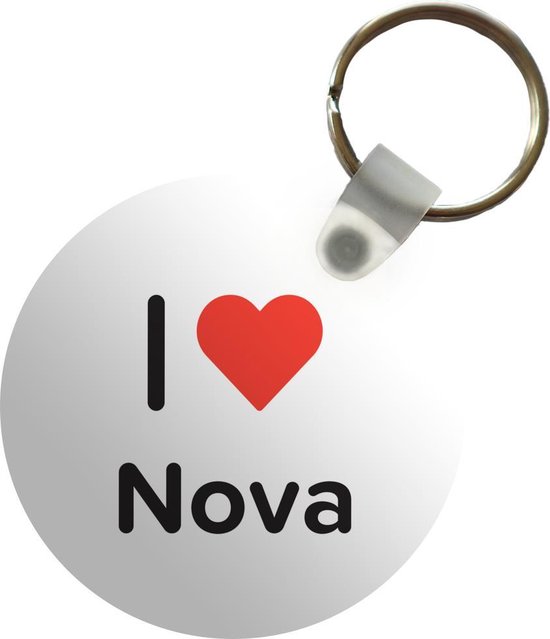 Sleutelhanger - I love - Nova - Meisje - Plastic - Rond - Uitdeelcadeautjes