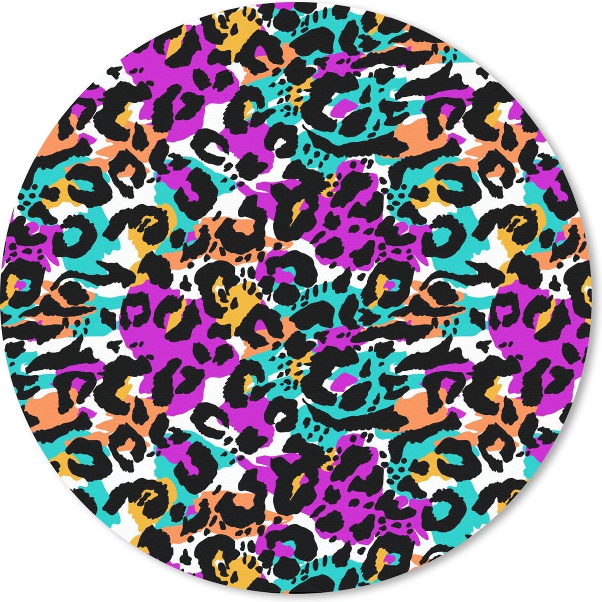 Muismat rond 40x40 cm - Mousepad Panterprint - Kleur - Vlekken - Ronde muismatten