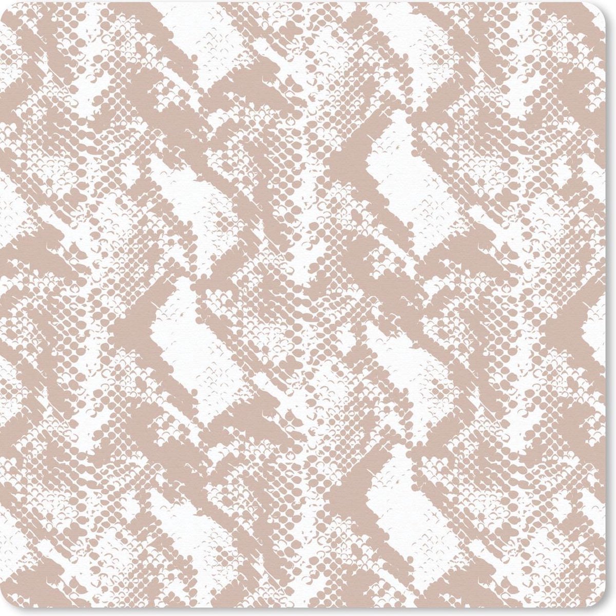 Muismat 20x20 cm - Mousepad Slangenprint - Vormen - Pastel - Muismatten