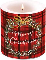 Ambiente Kaars klein Christmas Plaid Red