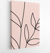 Canvas schilderij - Nature vector Line drawing. Flower line illustration. Line art. One line. Botanical Sketch Vector Illustration.  -    1642167904 - 50*40 Vertical