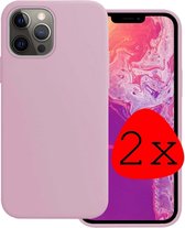 iPhone 13 Pro Hoesje Silicone Case - iPhone 13 Pro Case Lila Siliconen Hoes - iPhone 13 Pro Hoes Cover - Lila - 2 Stuks