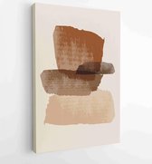 Canvas schilderij - Botanical wall art vector set. Earth tone boho foliage line art drawing with abstract shape. 2 -    – 1825047539 - 80*60 Vertical