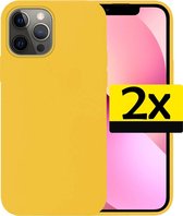 iPhone 13 Pro Max Hoesje Case Siliconen - iPhone 13 Pro Max Case Hoesje Geel - iPhone 13 Pro Max Hoes Geel - 2 Stuks