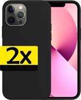 iPhone 13 Pro Hoesje Case Siliconen - iPhone 13 Pro Case Hoesje Zwart - iPhone 13 Pro Hoes Zwart - 2 Stuks