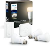 Philips Hue starterkit - warmwit licht - 3 lampen - E27 - 1100lm - 1 dimmer switch