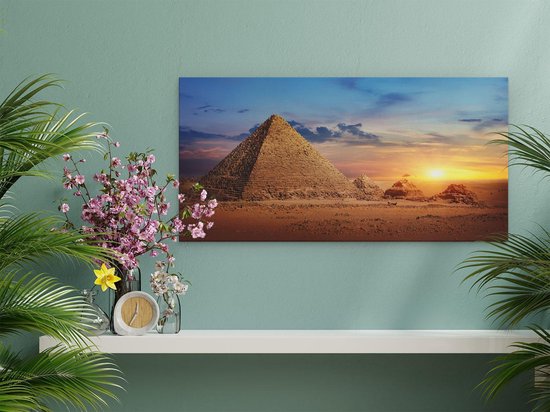 Artaza - Peinture sur toile - Pyramides égyptiennes dans le désert - 60x30 - Photo sur toile - Impression sur toile