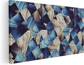 Artaza - Peinture sur toile - Art abstrait avec diamants bleus et or - 120 x 60 - Groot - Photo sur toile - Impression sur toile