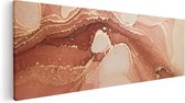 Artaza Canvas Schilderij Abstracte Kunst in het Roze Marmer - 60x20 - Foto Op Canvas - Canvas Print