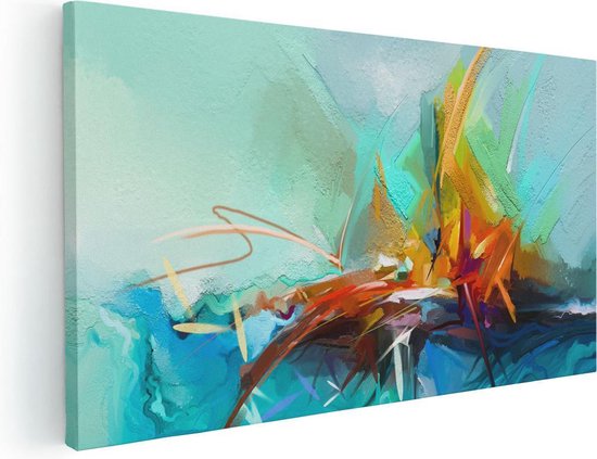 Tableau Photo Sur Toile Art Abstrait - Format 100x50 Cm, Multicolore, Moderne, Neuf