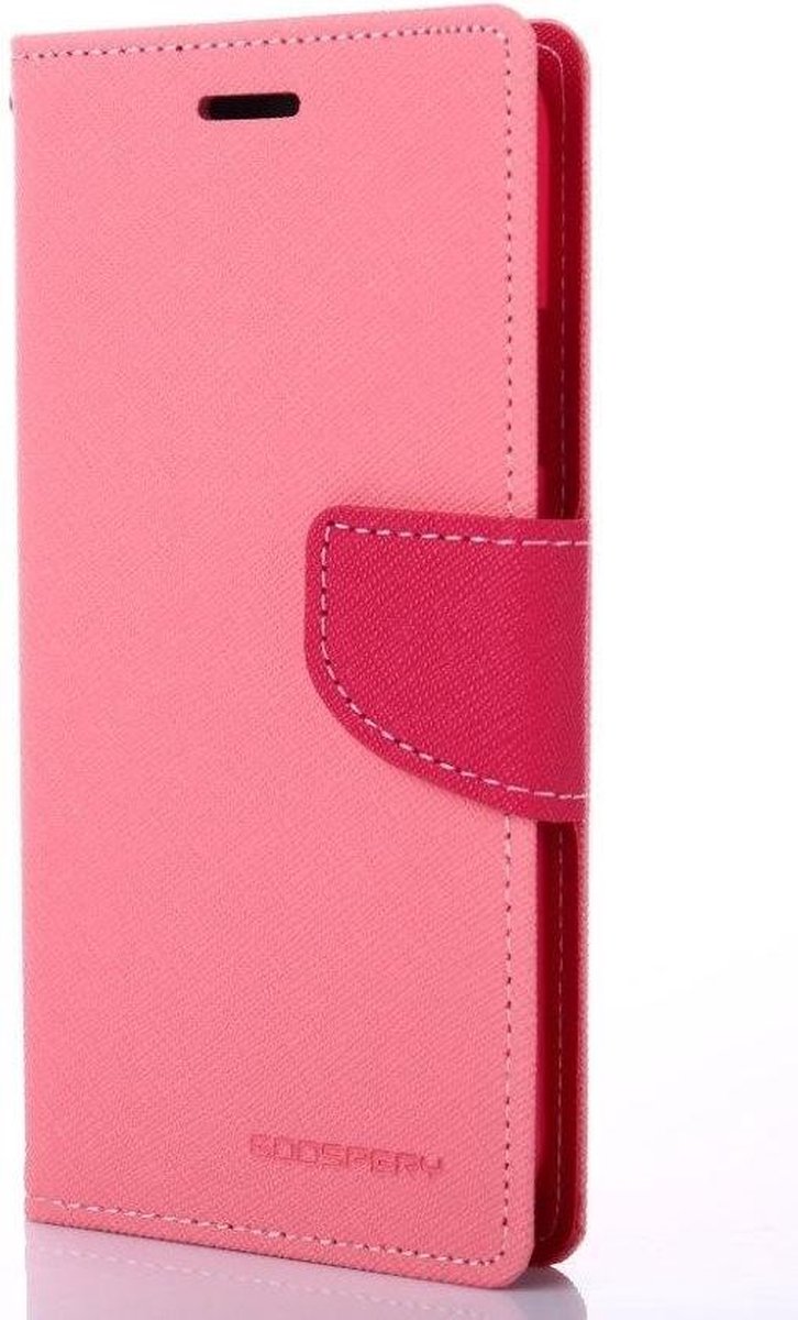 Telefoonhoesje geschikt voor Apple iPhone 13 Pro Max - Mercury Fancy Diary Wallet Case - Hoesje met Pasjeshouder - Roze/Magenta