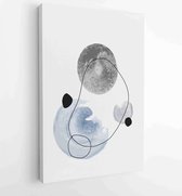 Canvas schilderij - Earth tones organic shape Art design for poster, print, cover, wallpaper, Minimal and natural wall art. 2 -    – 1868903746 - 40-30 Vertical