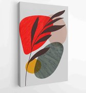 Canvas schilderij - Botanical wall art vector background set. Foliage line art drawing with watercolor 1 -    – 1904693089 - 80*60 Vertical