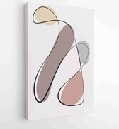 Canvas schilderij - Earth tones organic shape Art design for poster, print, cover, wallpaper, Minimal and natural wall art 4 -    – 1834692118 - 80*60 Vertical